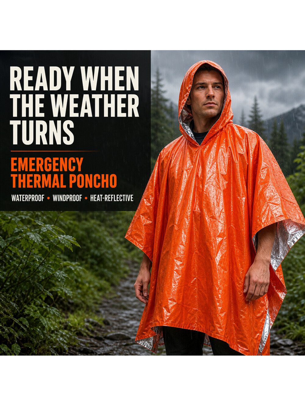 4X Pack Emergency Poncho Whistle Survival Kits Family Car Camping Preparedness - Picture 2 of 13